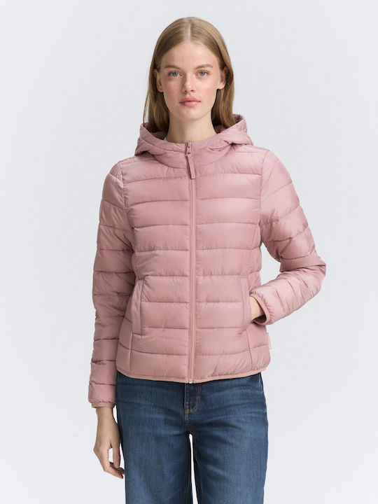 Tom Tailor Damen Puffer Jacke für Winter Rosa