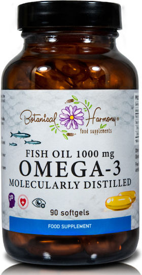 Botanical Harmony Omega 3 Fish Oil 1000mg 90 Softgels with Flavour Pure