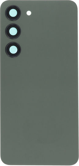 Battery Cover Battery Door + Battery Door Adhesive + Back Camera Lens Bezel Green for Galaxy S23