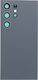 Battery Cover Battery Door + Battery Door Adhesive + Back Camera Lens Bezel Black for Galaxy S24 Ultra