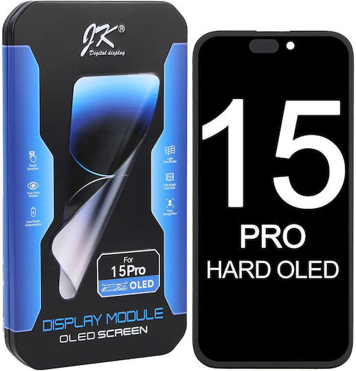 O ecran OLED Jk Hard cu Mecanism Tactil pentru Apple iPhone 15 Pro (Negru)
