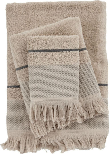Das Home 3-tlg. Set Badetücher 0842 Taupe Gewicht 450gr/m²