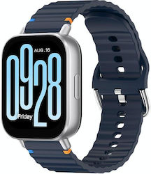 Redmi Watch 5 Active Watch 5 Lite Wavy Grain Stitched 22mm Silicone Watch Strap Midnight Blue