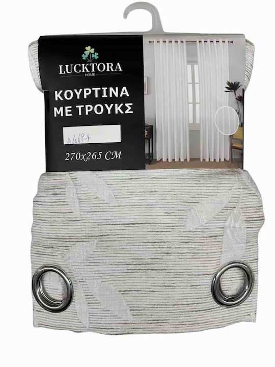 Lucktora Κουρτίνα με Τρουκς Λευκή 265x270εκ.