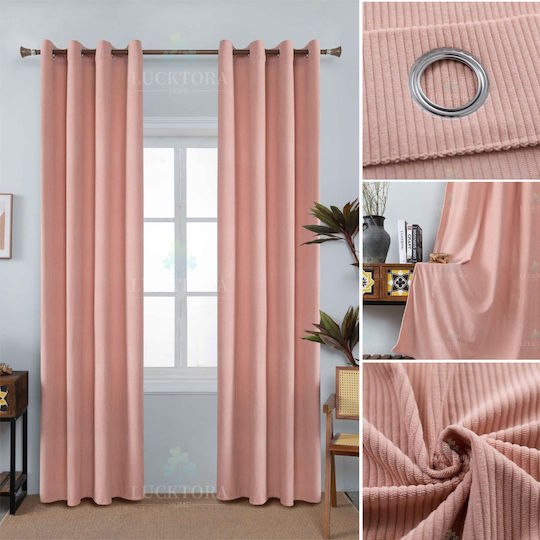 Lucktora Curtain with Grommet Pink LCT-11565 140x260cm