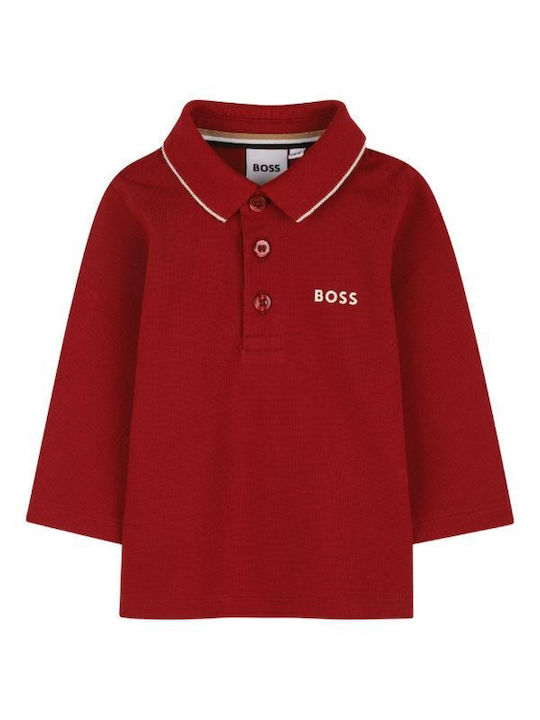 Kinderpolo Langarm Bordeaux