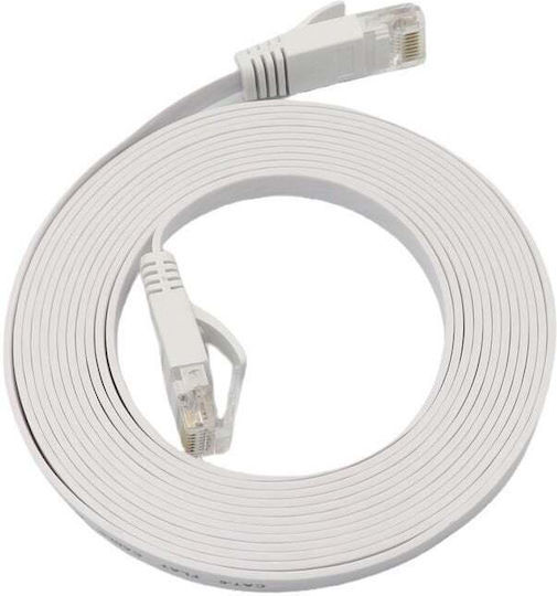 Microconnect Flat U/UTP Cat.6a (Gigabit) Καλώδιο Δικτύου Ethernet 1m Λευκό