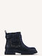 Anatomische Leder Kinderstiefel mit Reissverschluss Schwarz