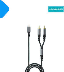 Kouvolsen KOS-2024 2x RCA-Stecker - 2x RCA-Stecker 1,5 m