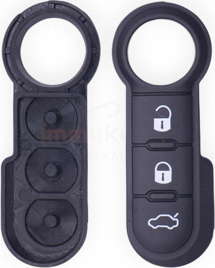 Piesă de Schimb Din Cauciuc pentru Cheie Auto Fiat 3 Butoane Negru 1185-f