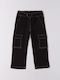 Kids' Cargo Fabric Pants Black