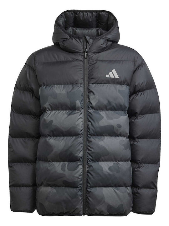 adidas Παιδικό Αθλητικό Μπουφάν με Κουκούλα Μαύ...