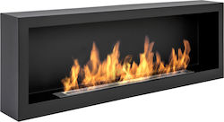 Globmetal Bioethanol-Kamin Wandmontiert Innen Schwarz 120x15x41.5cm
