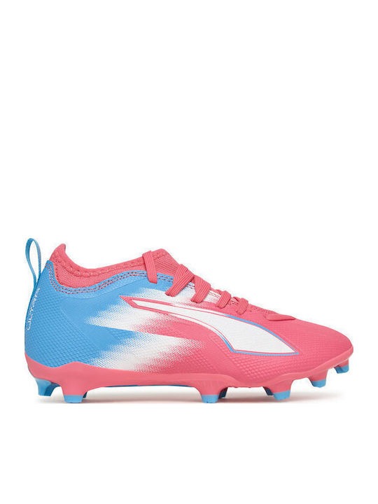Ultra 6 Match Recharge FG/AG Kids Soccer Cleats with Molded Outsole Pink