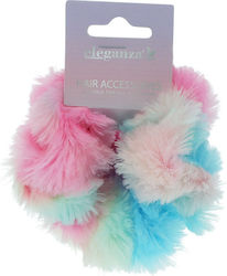 Γούνινο Scrunchie Πολύχρωμο 11cm