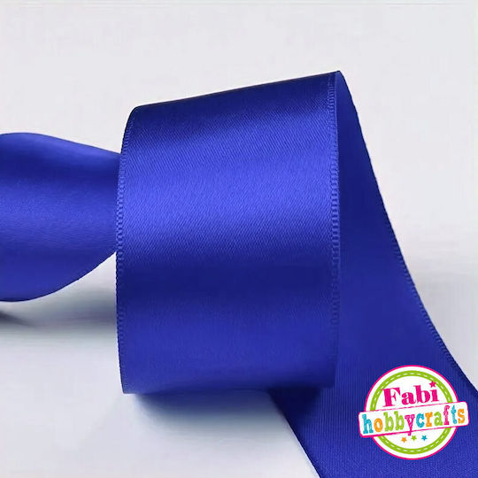 Fabi Satin Panglică Monocromie Albastru cu lățime 40mm