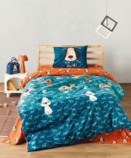Kentia Pongo Set Kinderbettbezug Einzel mit Kissenbezug Baumwolle Pongo 165x245cm