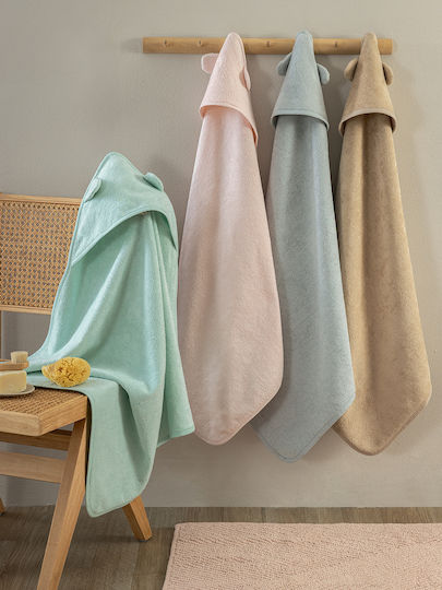Palamaiki Baby Hooded Towel Robin Gray 75x75cm
