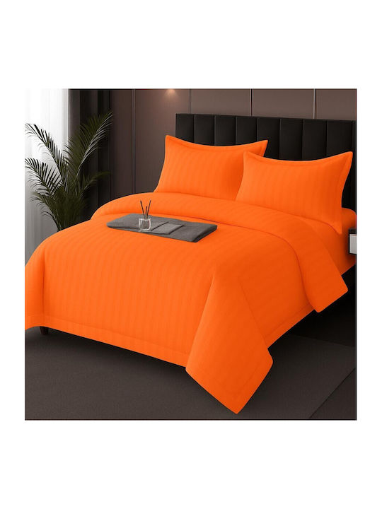 Pucioasa Set Husă de Pilotă Dublă cu 2 Fețe de Pernă & 1 Cearsaf 200x230 Intense Orange