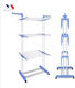 Folding Floor Clothes Drying Rack Made of Stainless Steel 170x74x64cm Two Levels