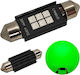 C5W C10W LED Bulb SV8.5 12-24V Canbus 39mm Green