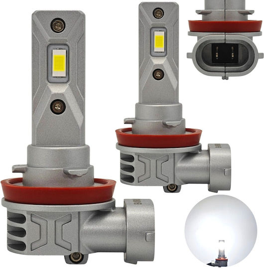 Led Bulb H9 12-24v Canbus Csp White Strong 2 Pcs New