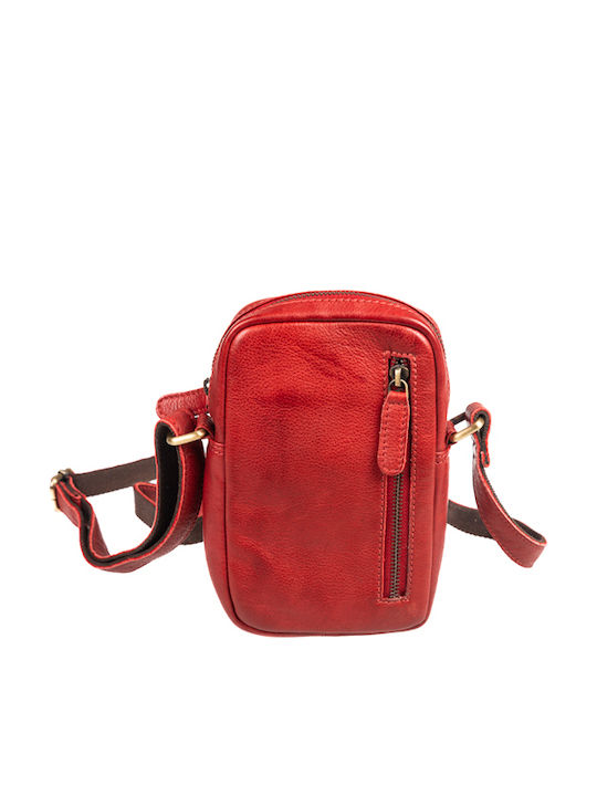 Leather Men's Bag Shoulder / Crossbody Red