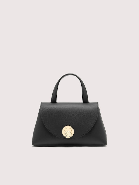 Leder Damentasche Schultertasche Schwarz