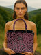 Leopard Velvet Γυναικεία Τσάντα Tote Χειρός Μωβ