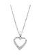 Senza Necklace with design Heart from Silver with Zircon