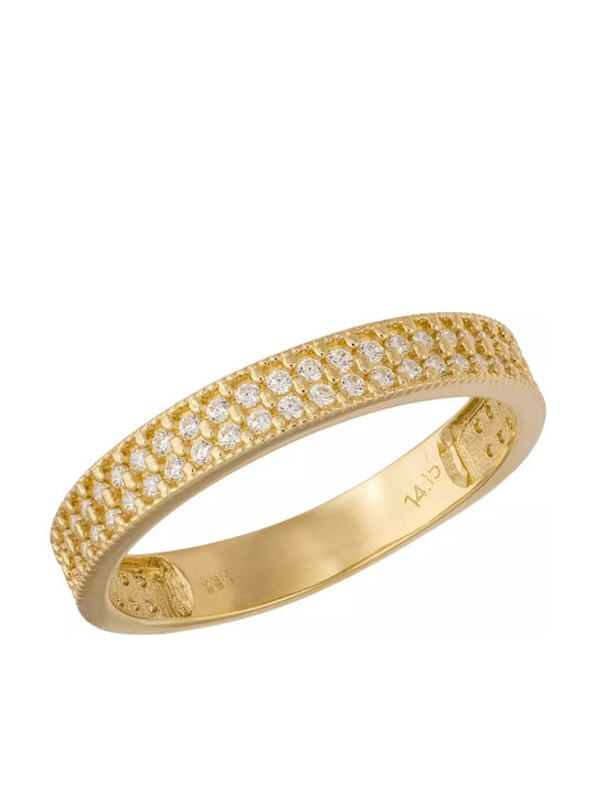 Damen Ring Vollring mit Zirkonia aus Gold 14K