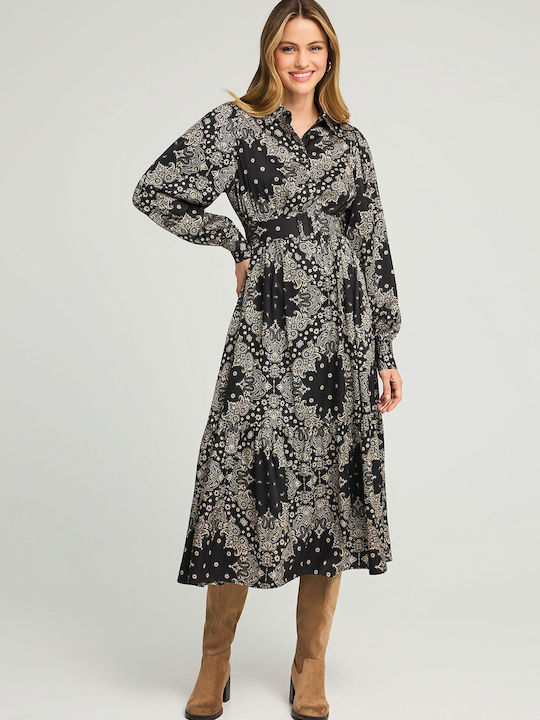 Midi Shirt Dress Satin