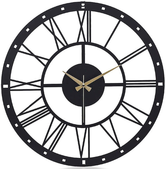 Wallity Wanduhr Metallisch Schwarz Ø50cm