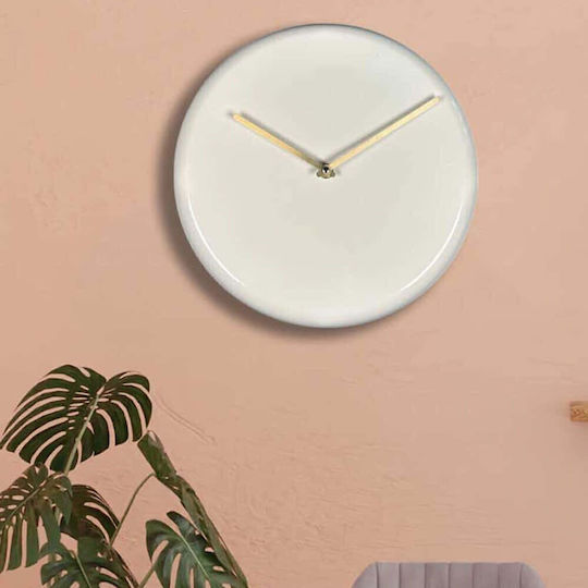 Wallity Wall Clock Metallic White Ø30cm