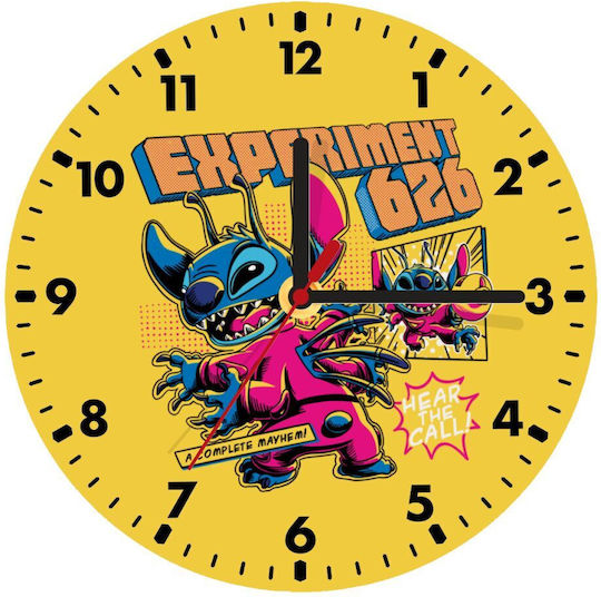 Koupakoupa Stitch Experiment 626 Ρολόι Τοίχου Ξύλινο
