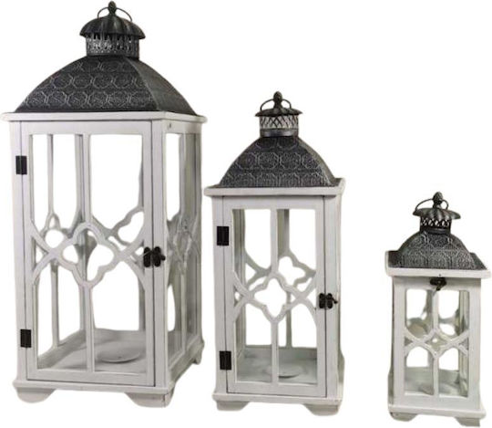 Dream House Set Felinare Din Lemn Albe 3buc