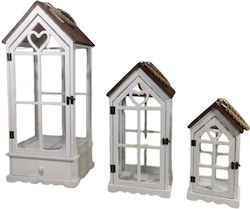 Dream House Wooden Lanterns Set White 3pcs Dream House Wooden Lanterns Set White 3pcs