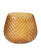 Koopman Candle Holder suitable for Tealights Glass in Orange Color 13.5x13.5x11cm 1pcs