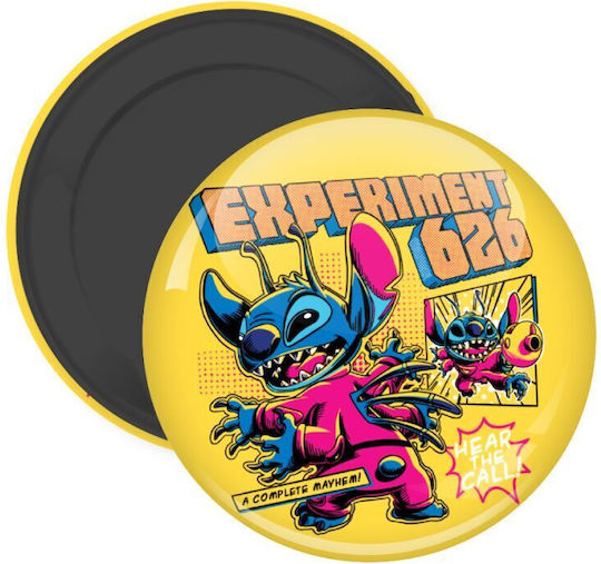 Stitch Experiment 626 Μαγνητάκι Ψυγείου Στρογγυλό Διάστασης 5cm