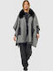 Women's Knitted Cardigan with Zipper Black