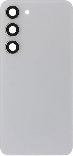 Battery Cover Battery Door + Battery Door Adhesive + Back Camera Lens Bezel Cream for Galaxy S23