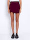 Women's High-waisted Shorts Burgundy