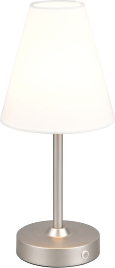 Trio Lighting Metall Tischlampe LED mit Silber Schirm und Basis