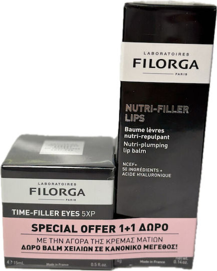 Filorga Time-Filler Eyes 5XP & Nutri Filler Lips Skin Care Set for Αnti-ageing & Moisturizing 2pcs