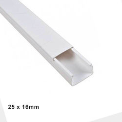 Κανάλι Απλό 25x16mm Ενός Διαμερίσματος Βέργα 2m