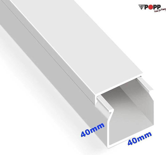 Κανάλι Απλό 40x40mm Ενός Διαμερίσματος Βέργα 2m