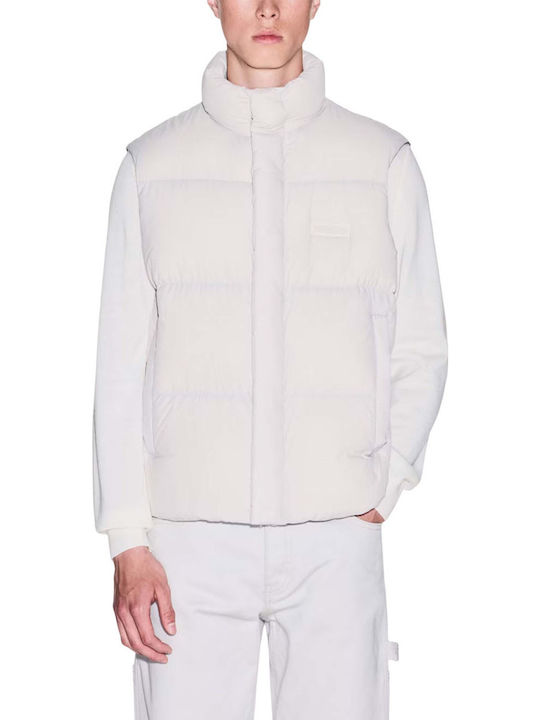Sleeveless Jacket Puffer Beige