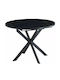 Detroit 115 Round Table Dining Room with Marble Surface Black, Black Marble 75x75cm