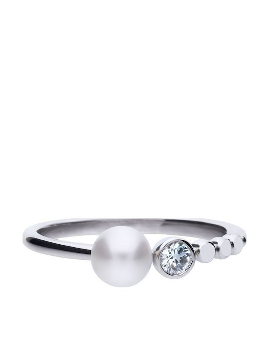 Diamonfire Damen Ring mit Perlen & Zirkonia aus Silber