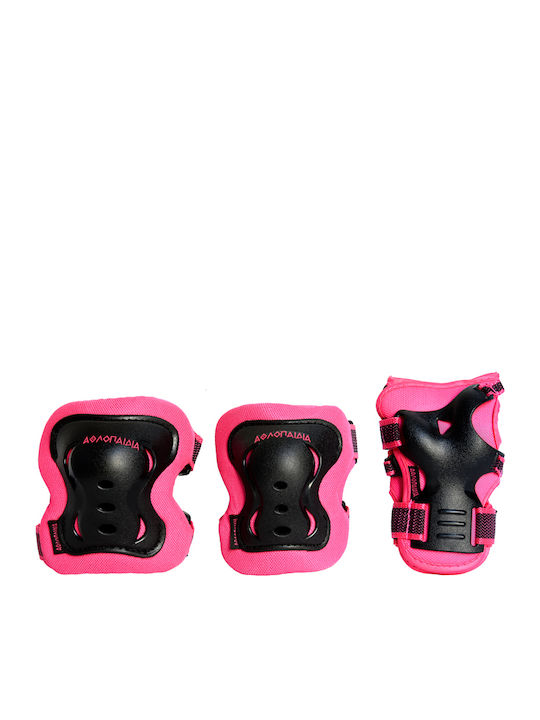 Athlopaidia Children's Protective Gear Set for Rollers Fuchsia